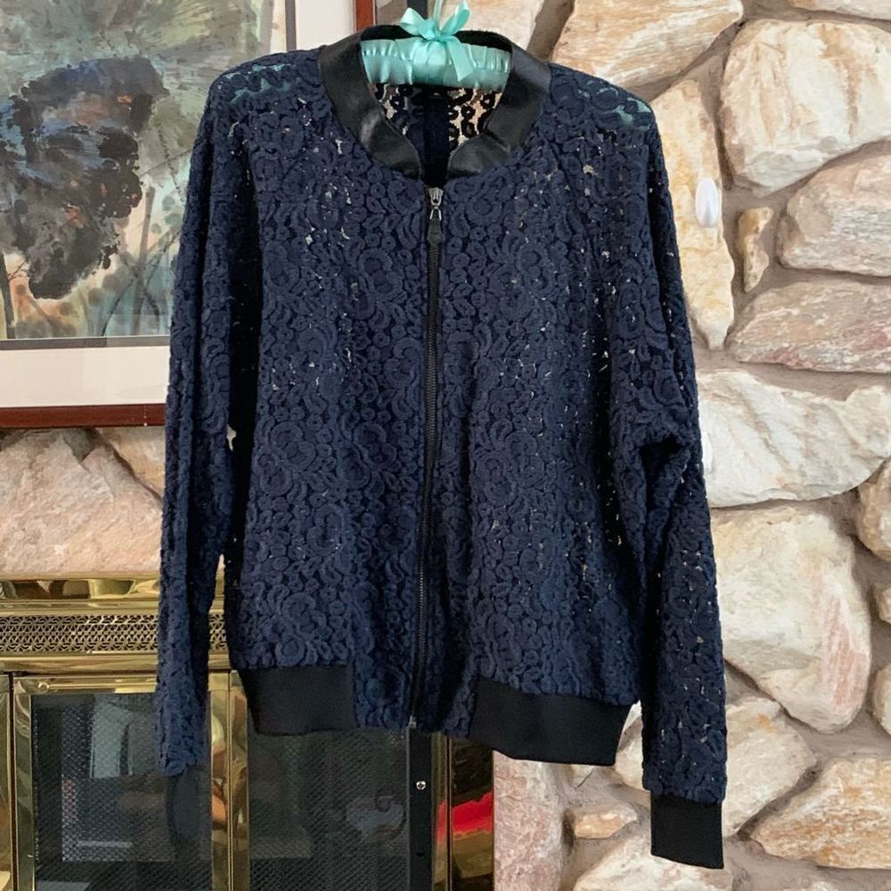 Stella dot lace bomber